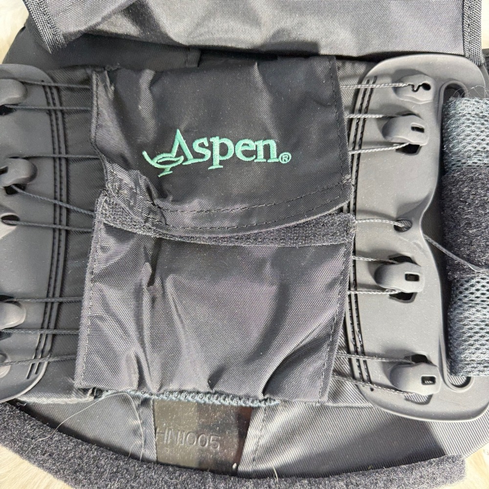 Aspen Medical Product Lumbar Back Brace Support Belt Black Adjustable Orthopedic